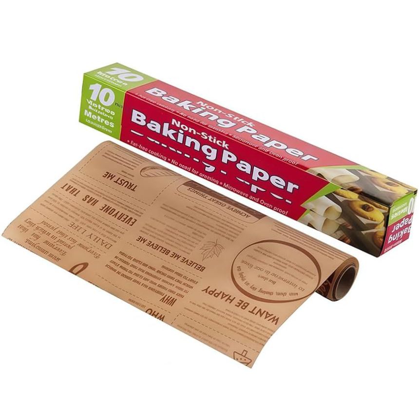 Baking Parchment Paper 10M Microwave Oven Cooking Sheet Non-Stick Baking Liners Sheets for Cook Grilling Air Fryer Bread Cup Cake Cookie BBQ