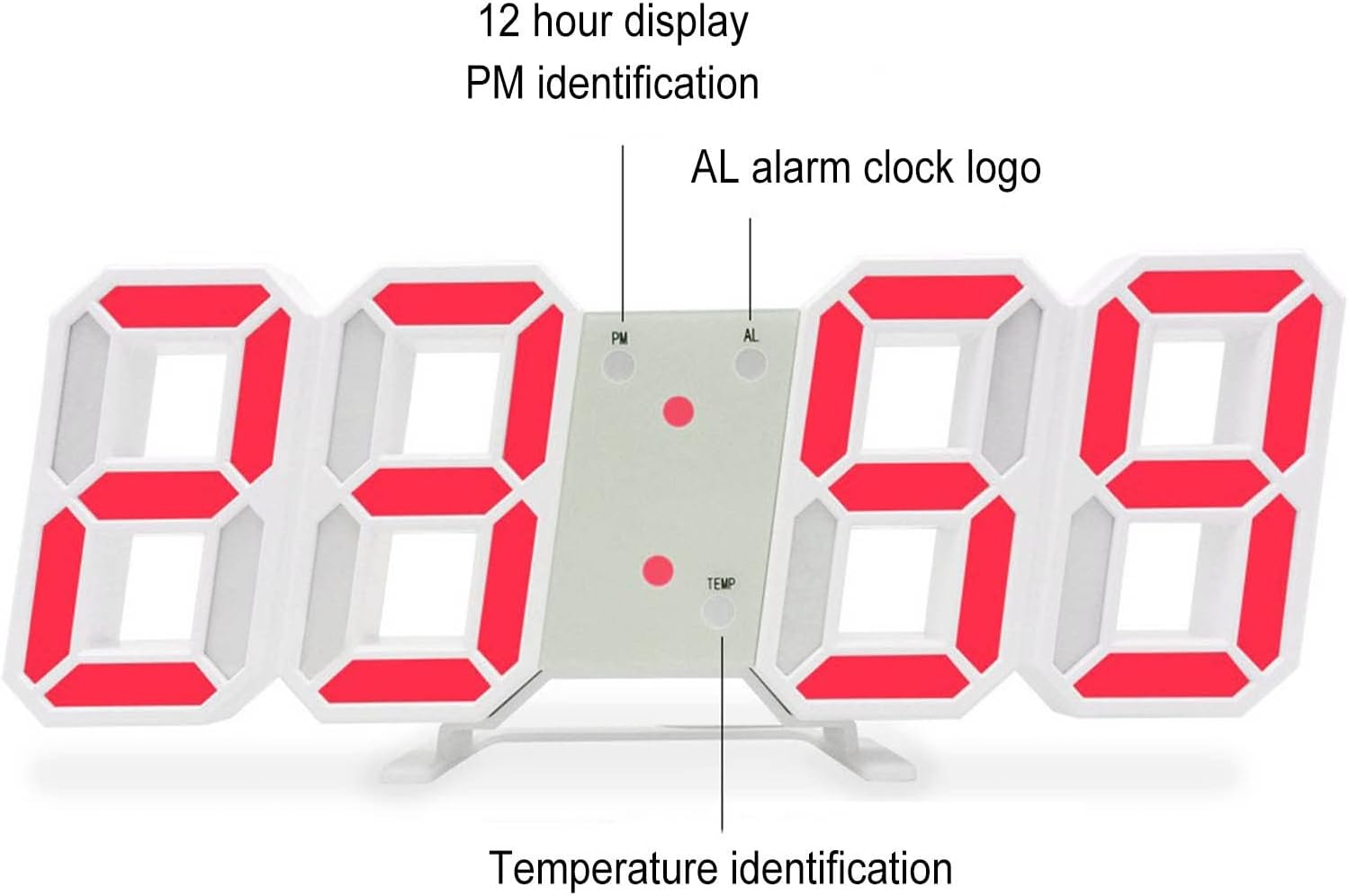 【Final Clearance】3D Digital Alarm Clock for Bedrooms, LED Desk USB Electrify Digital Wall Alarm Clock for Office Home Living Room
