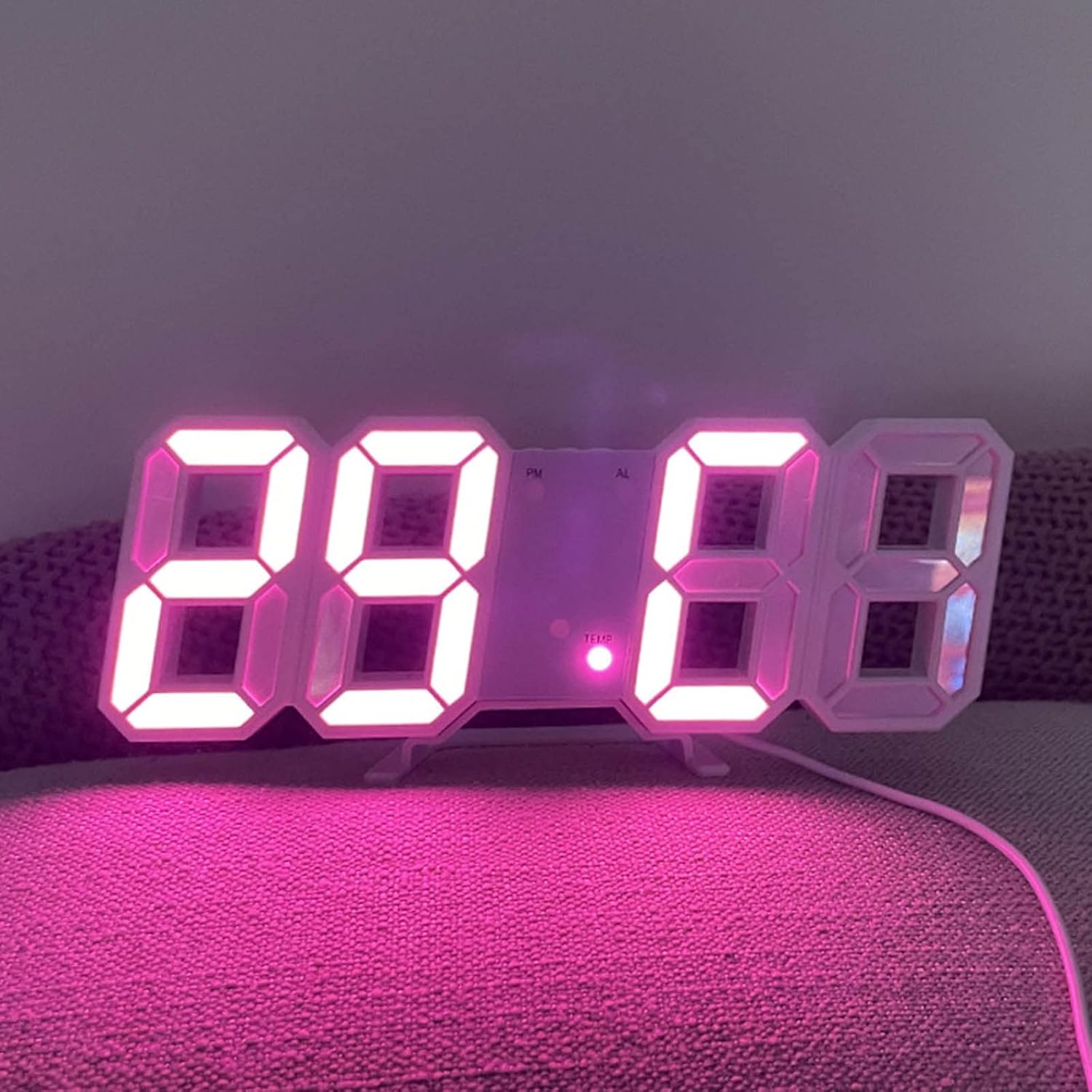 【Final Clearance】3D Digital Alarm Clock for Bedrooms, LED Desk USB Electrify Digital Wall Alarm Clock for Office Home Living Room