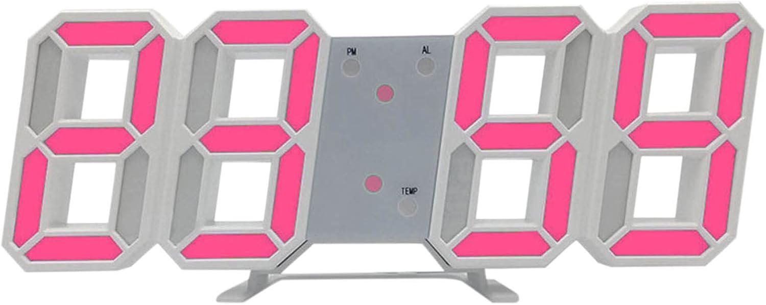 【Final Clearance】3D Digital Alarm Clock for Bedrooms, LED Desk USB Electrify Digital Wall Alarm Clock for Office Home Living Room