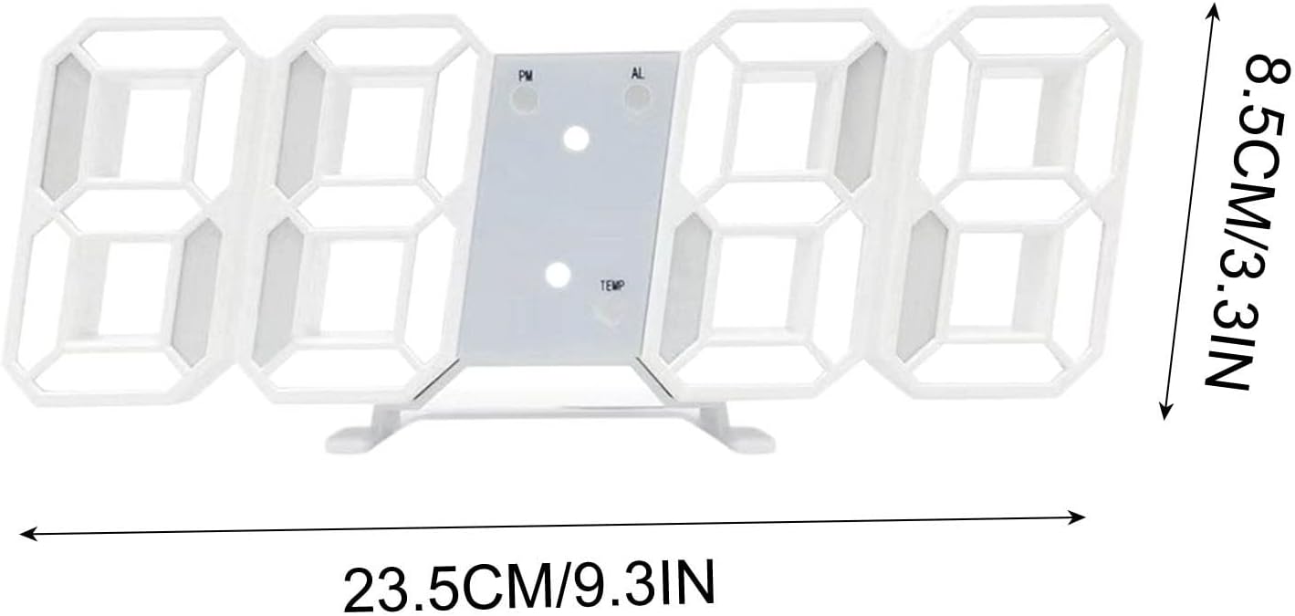 【Final Clearance】3D Digital Alarm Clock for Bedrooms, LED Desk USB Electrify Digital Wall Alarm Clock for Office Home Living Room