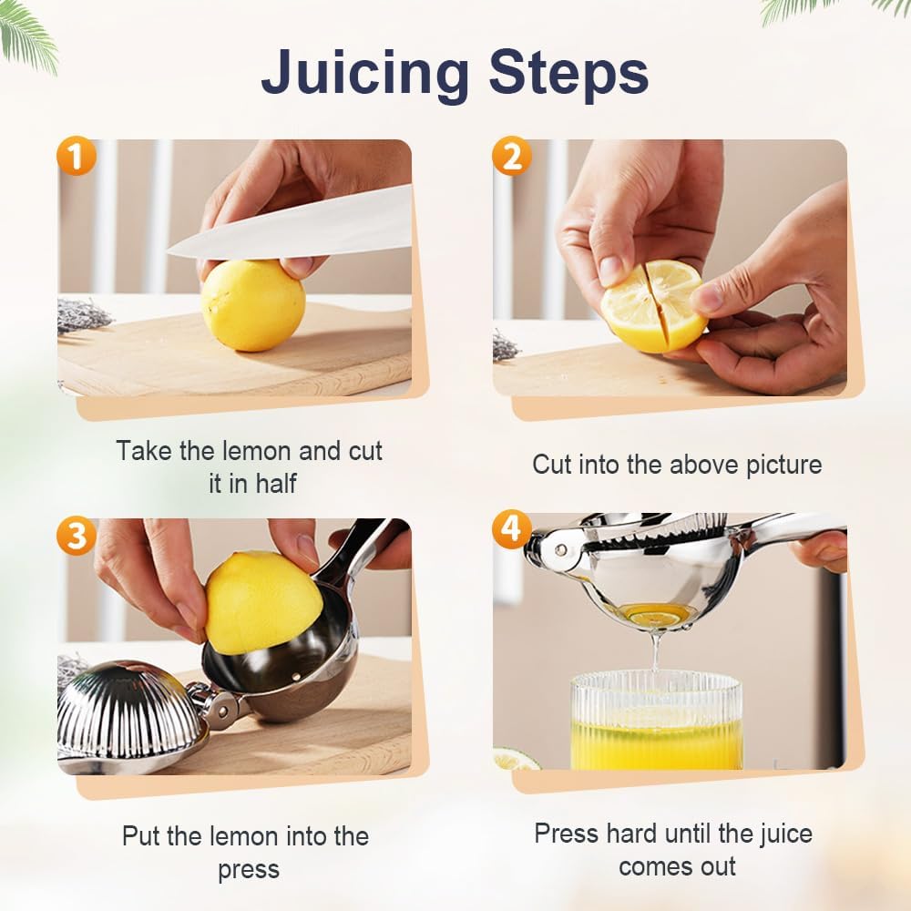 Stainless Steel Manual Juicer Citrus Lemon Squeezer,Fruit Juicer Lime Press Metal,Professional Hand Juicer Kitchen Tool