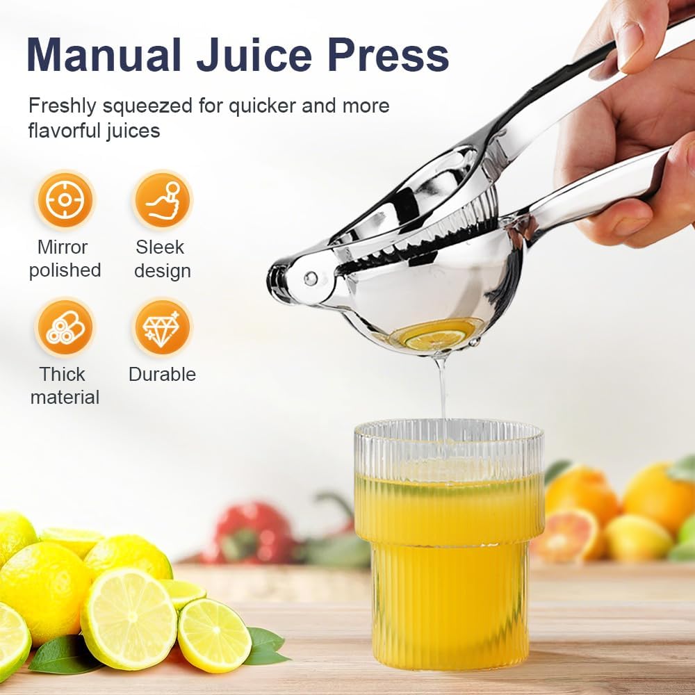 Stainless Steel Manual Juicer Citrus Lemon Squeezer,Fruit Juicer Lime Press Metal,Professional Hand Juicer Kitchen Tool