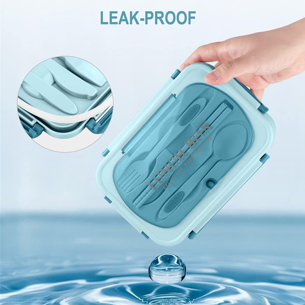Adult Bento Boxes + Insulated Lunch Bag Set - 1200ml Leak Proof Bento Box Set, Spacious 3 Compartment Lunch Box, Perfect for Office, School, Camping And Picnics - Kitchen Storage Solutions