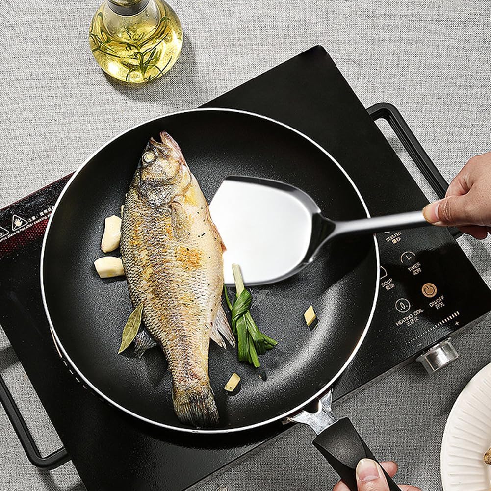 Stainless Steel Kitchen Utensils Set, 5Pcs Metal Cooking Utensils Set, Heat Resistant Kitchen Tool Set with Slotted Spoon, Slotted Spatula, Large Spoon, Soup, Spatula Set