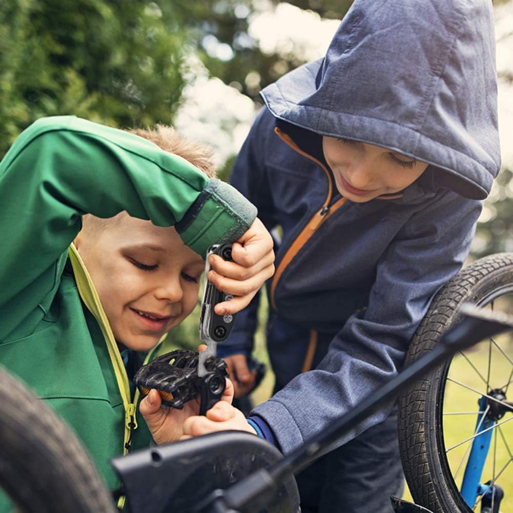 16 Pieces Bike Repair Tool Kit, 15 in 1 Bicycle Multi tool with Tire Levers Hex Spoke Wrench Chain Adjuster, Bicycle Tire Repair Kit, Multi Function Bike Accessories for Adult Bikes