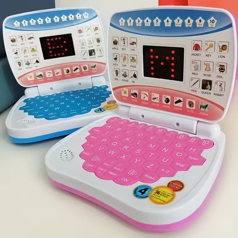 Electronic Learning Toy, Mini Learning Computer Toy, Compact and Portable, English Learning, Letters, Numbers, Music Multi-Functional, Suitable for Boys and Girls Over, Educational Toy, Christmas Gift