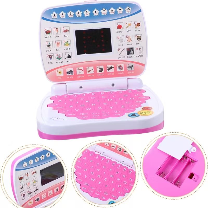 Electronic Learning Toy, Mini Learning Computer Toy, Compact and Portable, English Learning, Letters, Numbers, Music Multi-Functional, Suitable for Boys and Girls Over, Educational Toy, Christmas Gift