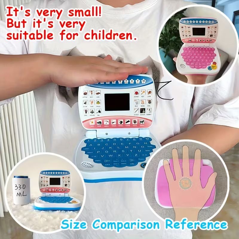 Electronic Learning Toy, Mini Learning Computer Toy, Compact and Portable, English Learning, Letters, Numbers, Music Multi-Functional, Suitable for Boys and Girls Over, Educational Toy, Christmas Gift