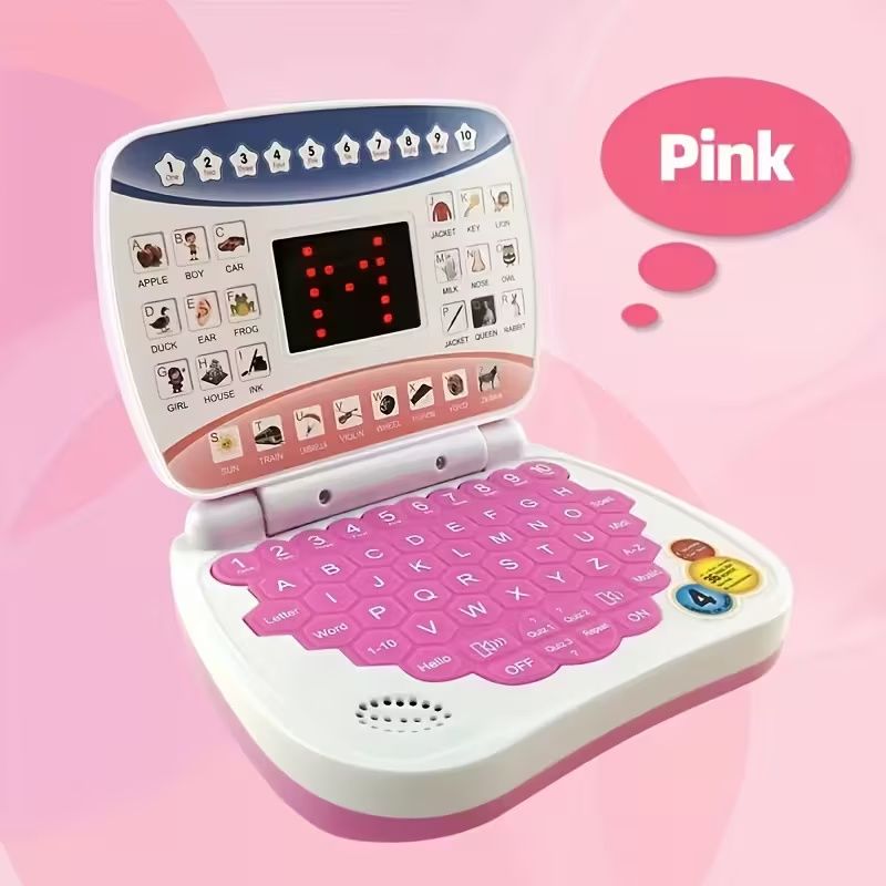 Electronic Learning Toy, Mini Learning Computer Toy, Compact and Portable, English Learning, Letters, Numbers, Music Multi-Functional, Suitable for Boys and Girls Over, Educational Toy, Christmas Gift