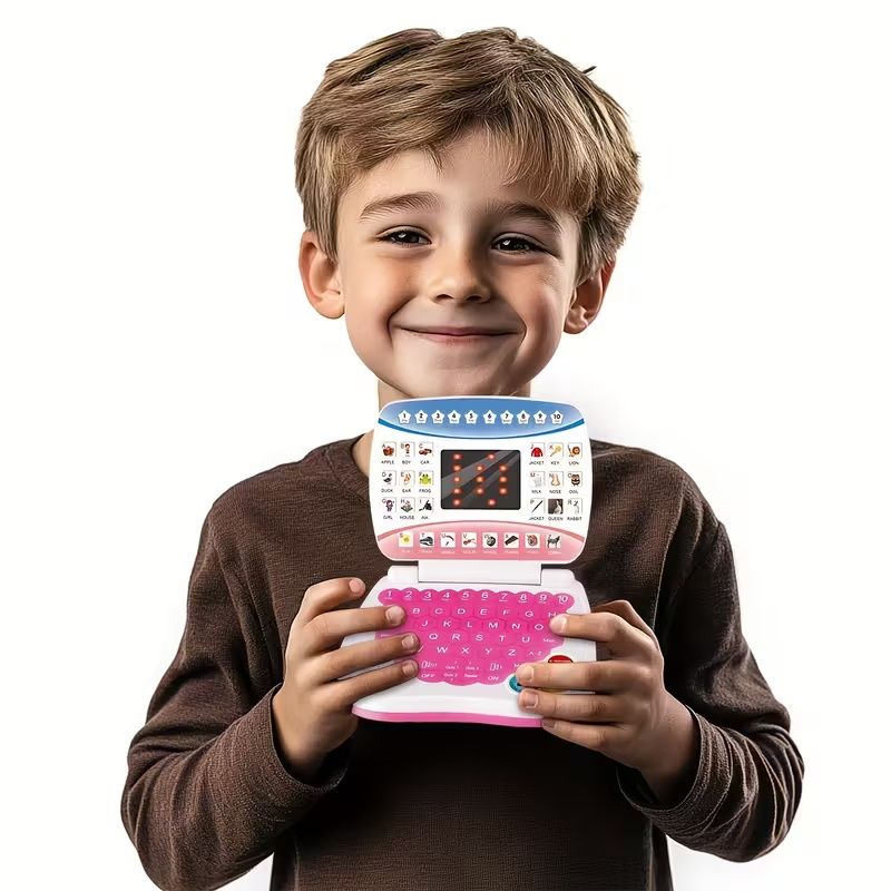 Electronic Learning Toy, Mini Learning Computer Toy, Compact and Portable, English Learning, Letters, Numbers, Music Multi-Functional, Suitable for Boys and Girls Over, Educational Toy, Christmas Gift
