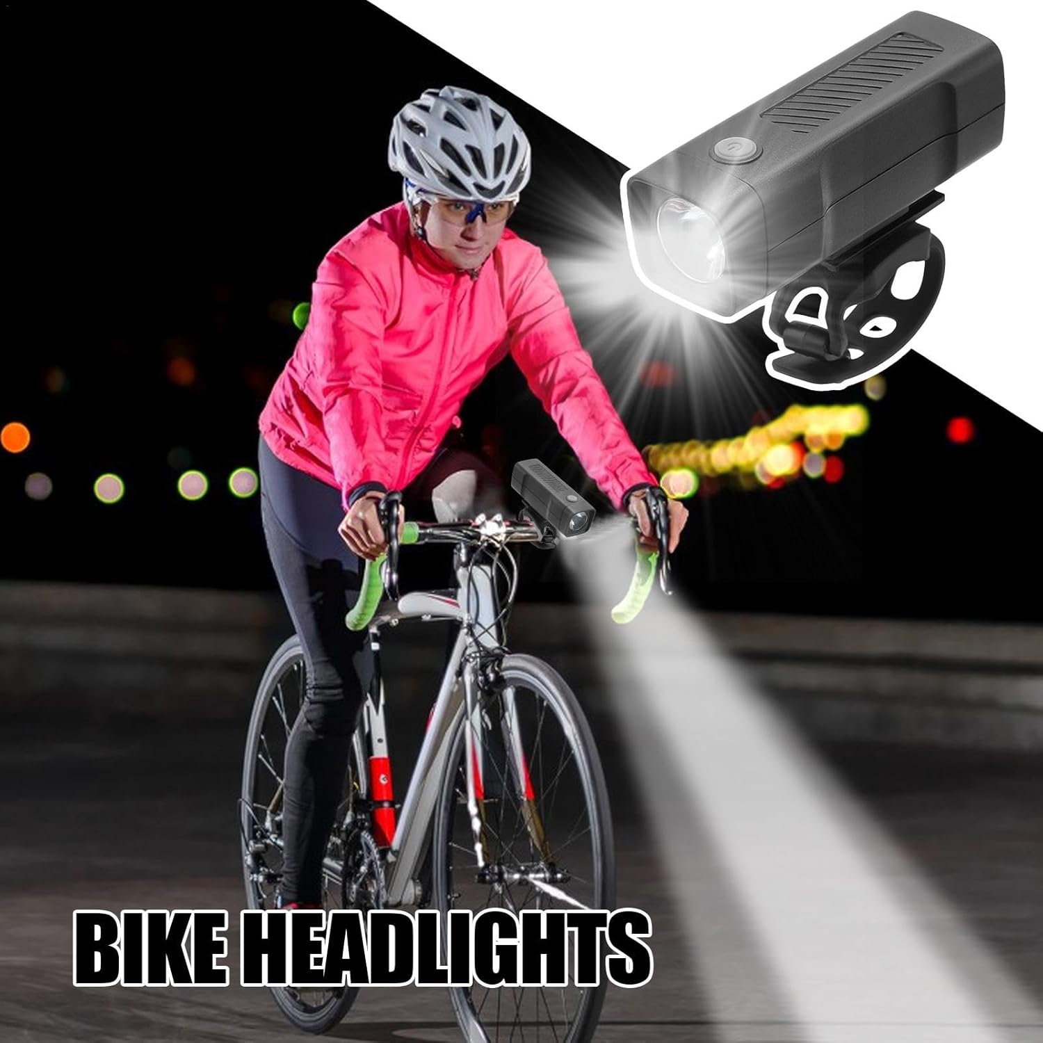 【Clearance Sale】Bike Headlight and Taillight Set, Bright USB Rechargeable Front Bike Light Easy to Install and Very Sturdy for Road Mountain Safety Night Cycling