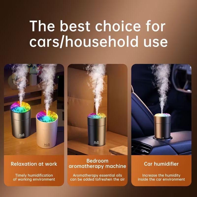 USB Humidifier And Aromatherapy Machine, With Cold Fog And Night Light Atmosphere Light Humidifier, Aromatherapy Spray Is Suitable For Cars, Bedrooms, Living Rooms, Desks, Mini Color Lights Car Humidi