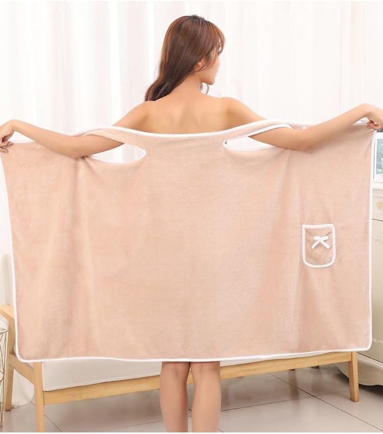 [Quick Drying] Wearable Bath Towel | Bowknot Coral Velvet Thickened | Water Absorption Quick Drying | Bath Supplies | For Adults