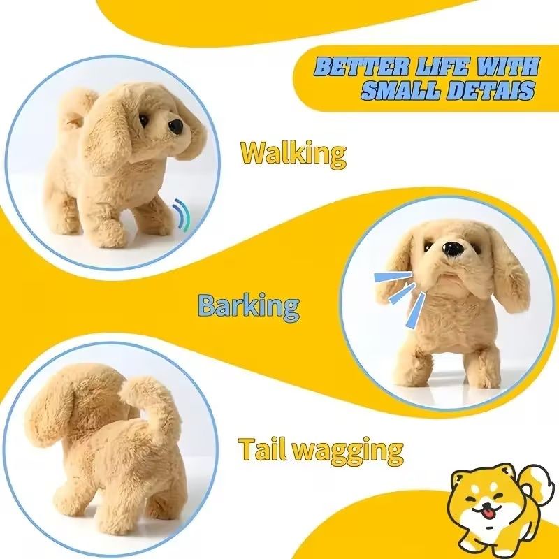 New Electric Pet Electronic Dog Toy, It Can Run And Bark, Move Back And Forth, Interactive Toy Electronic Stuffed Dog, Birthday Gift