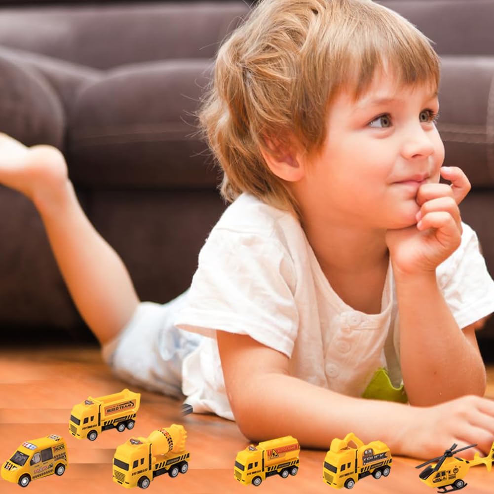 6 Pcs Construction Models Play Vehicles Toy, Construction Toys, Engineering Vehicle Inertial Toy Car, Truck Toy Car Set  For Kids Toy Gift Educational Toy