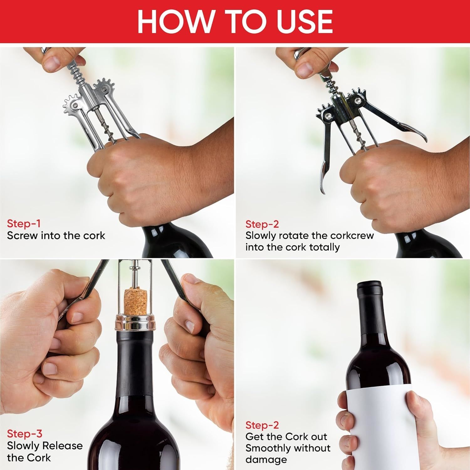 1pcs Multifunctional Red Wine Bottle Opener Creative Beer Wine Bottle Opener Wine Set Labor-saving Wine Opener Screwdriver