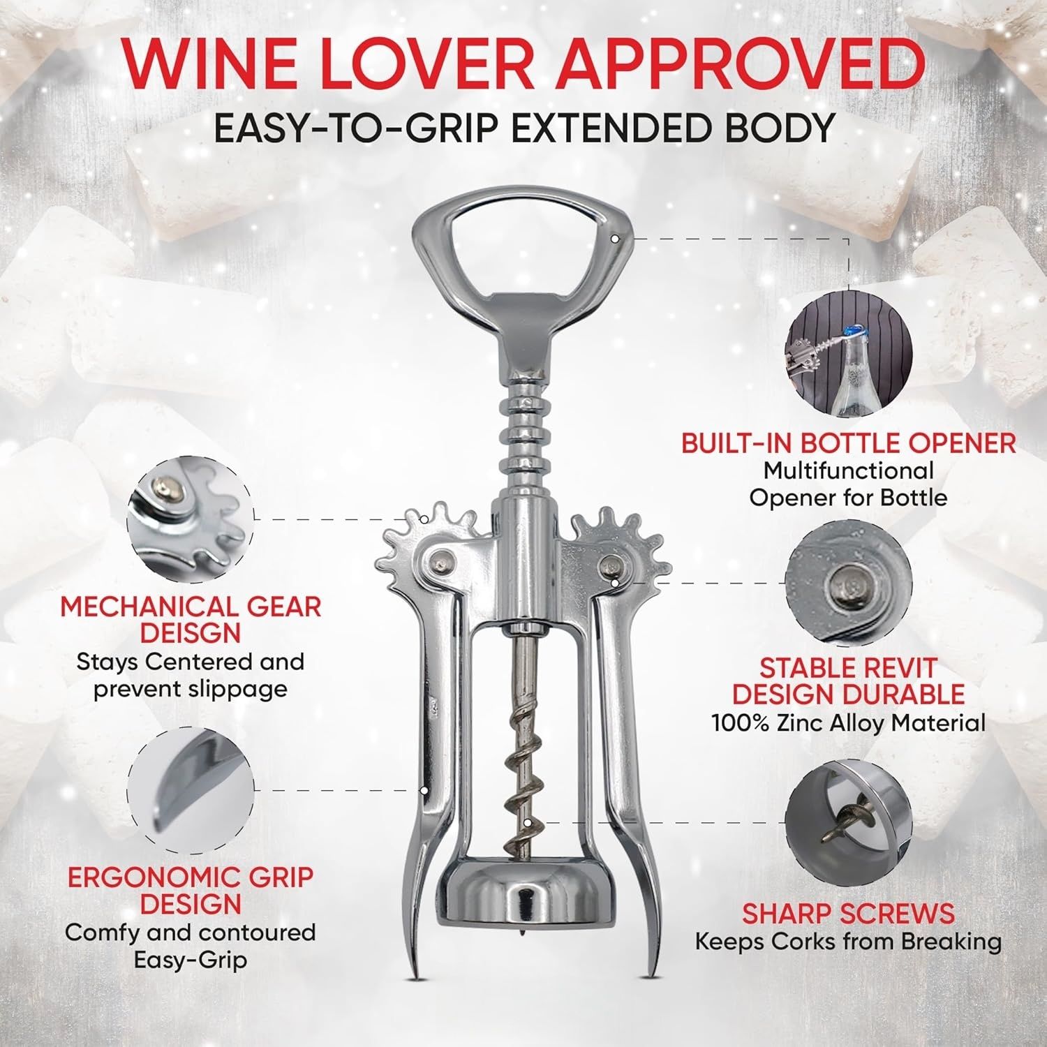 1pcs Multifunctional Red Wine Bottle Opener Creative Beer Wine Bottle Opener Wine Set Labor-saving Wine Opener Screwdriver