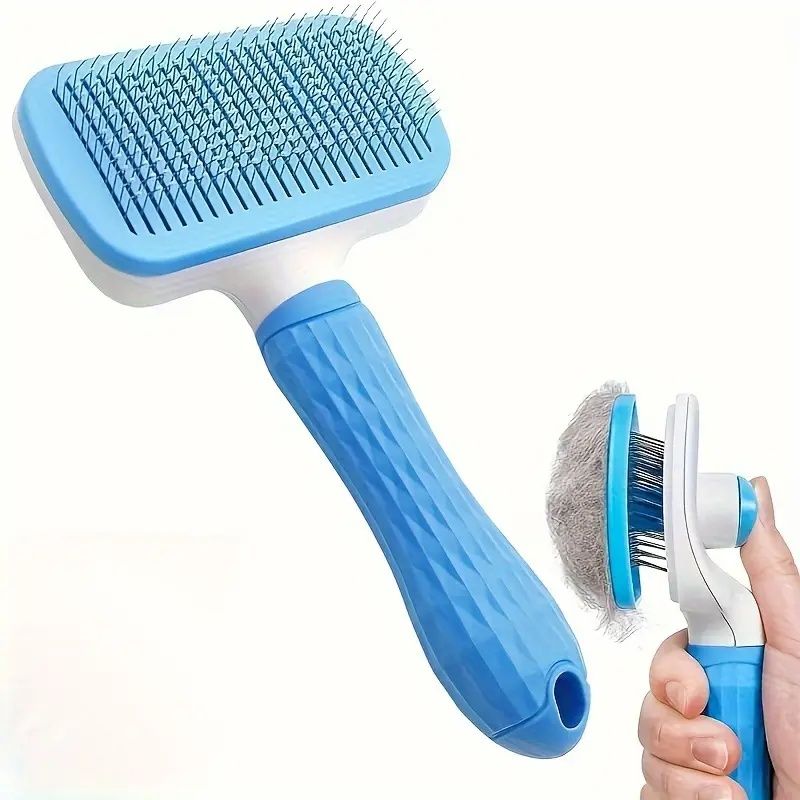 1pc Pet Grooming Brush, Dog Brush, Cat Brush, Self-Cleaning Pet Grooming Brush, Used for Long Hair and Short Hair Dogs and Cats, Removes Loose Hair and Undercoat from Dogs, Cats,