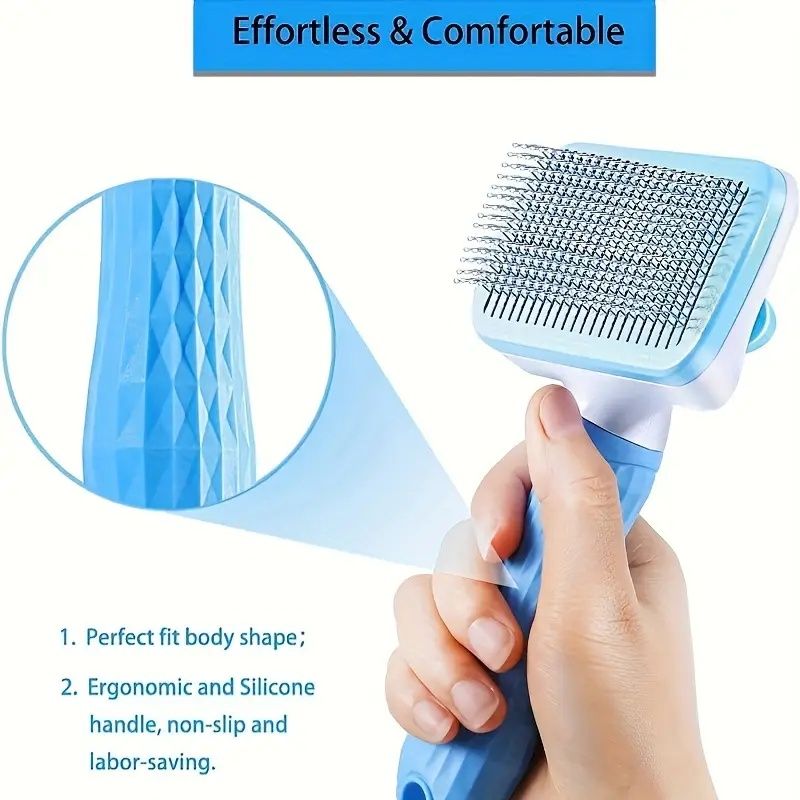 1pc Pet Grooming Brush, Dog Brush, Cat Brush, Self-Cleaning Pet Grooming Brush, Used for Long Hair and Short Hair Dogs and Cats, Removes Loose Hair and Undercoat from Dogs, Cats,