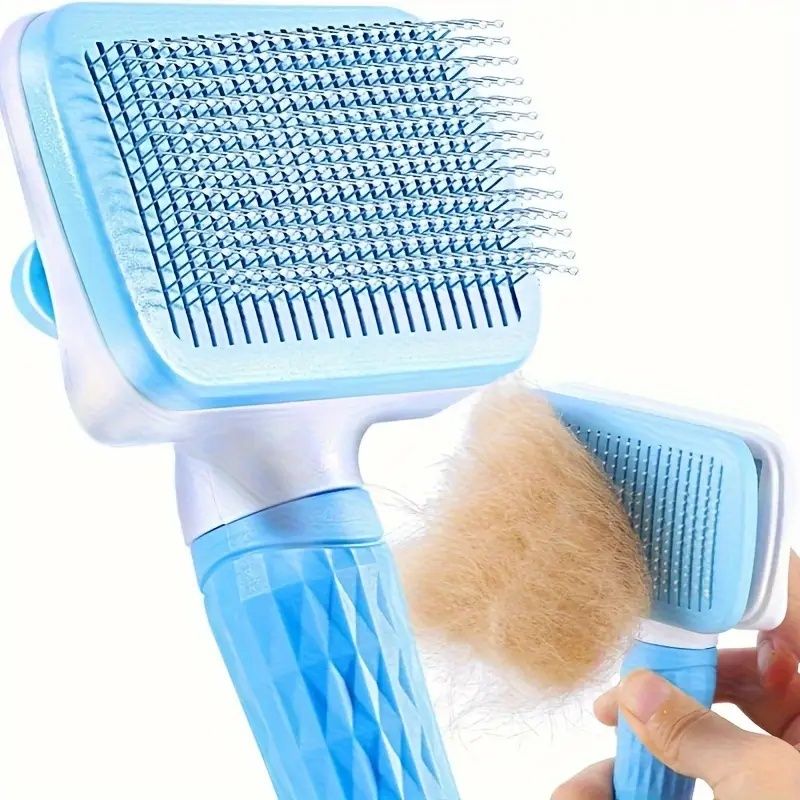 1pc Pet Grooming Brush, Dog Brush, Cat Brush, Self-Cleaning Pet Grooming Brush, Used for Long Hair and Short Hair Dogs and Cats, Removes Loose Hair and Undercoat from Dogs, Cats,