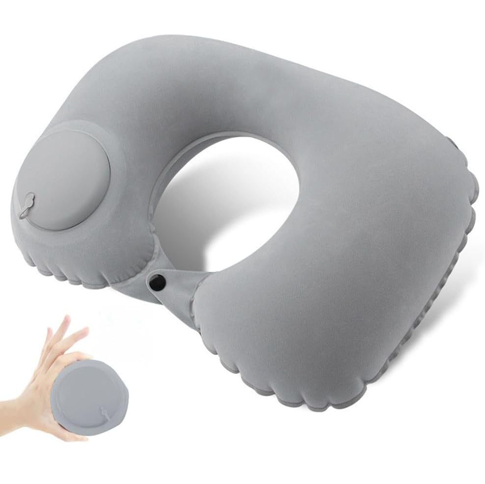 1pc Inflatable Neck Pillow - Automatic Inflation, Portable Travel Neck Support for Car, Office, Home - Lightweight & Compact Design, Durable Polyester Cover, Hand Wash Only, All-Season Use, Neck Pillo