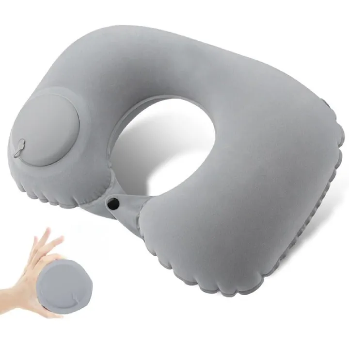 1pc Inflatable Neck Pillow - Automatic Inflation, Portable Travel Neck Support for Car, Office, Home - Lightweight & Compact Design, Durable Polyester Cover, Hand Wash Only, All-Season Use, Neck Pillo