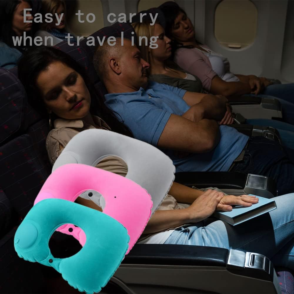 1pc Inflatable Neck Pillow - Automatic Inflation, Portable Travel Neck Support for Car, Office, Home - Lightweight & Compact Design, Durable Polyester Cover, Hand Wash Only, All-Season Use, Neck Pillo