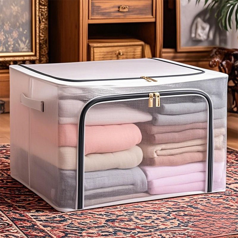 【Final Clearance】24L/66L/ 110L Large Foldable Storage Bins Organizer with Durable Handles, Metal Frame, for Clothing | Bed Sheets | Blanket | Comforters | Pillows | Toys