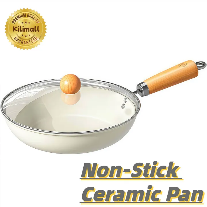 Ceramic Nonstick Frying Pan with/Without Lid, 24 cm Induction Ceramic Pan,Kitchen Cooking Chef's Pan