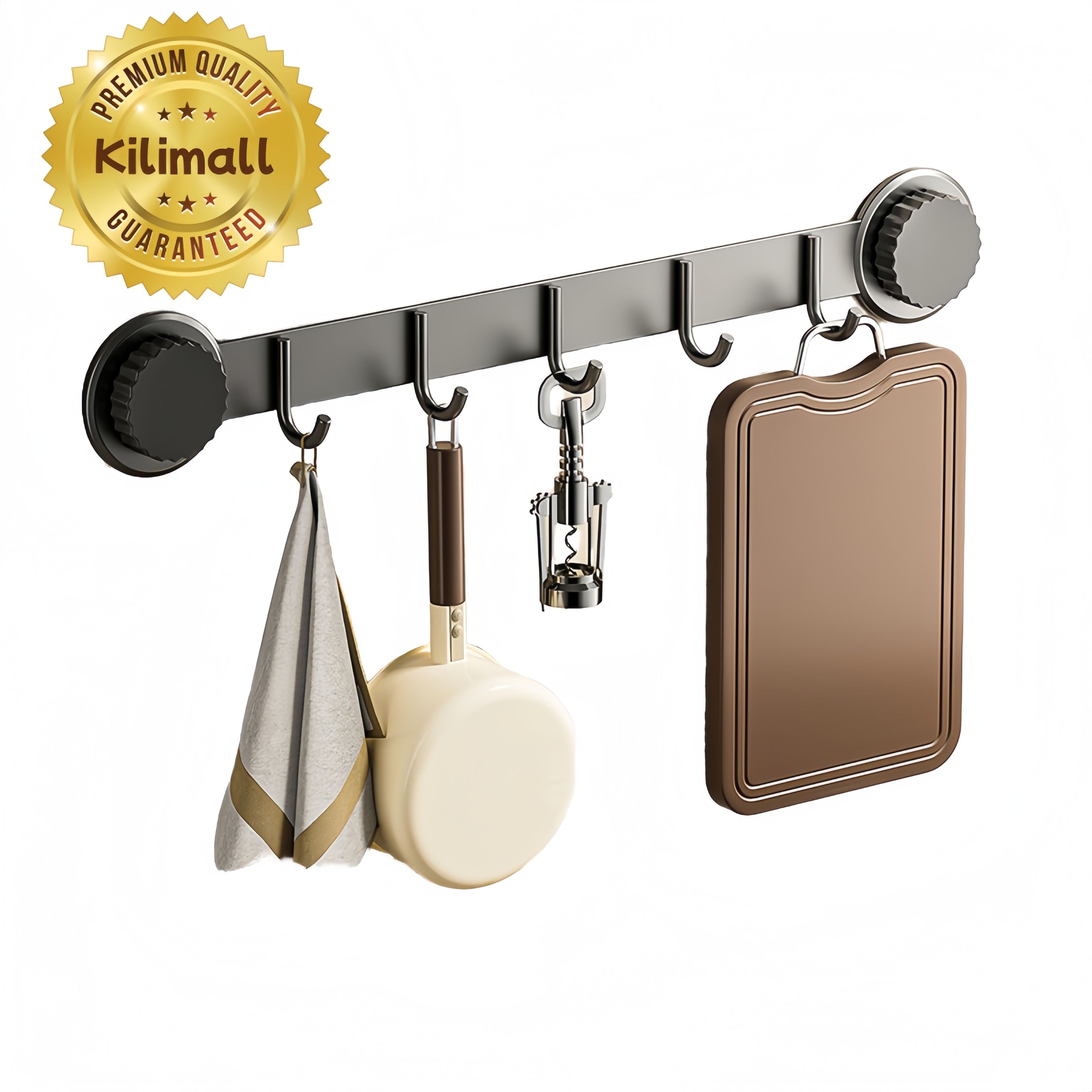 Suction Cup Coat Rack,Coat Hanger Wall Mount with Hooks, Stainless Steel Entryway Hanging Rack for Clothes Hats Towel Keys Bags