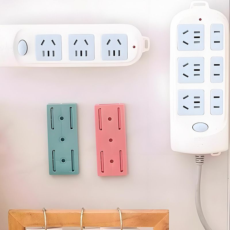 【Clearance Sale】Self Adhesive Wall-mounted Power Strip Holder/Punch Free Socket Panel Plug Fixer for Power Strip Holder Organizer