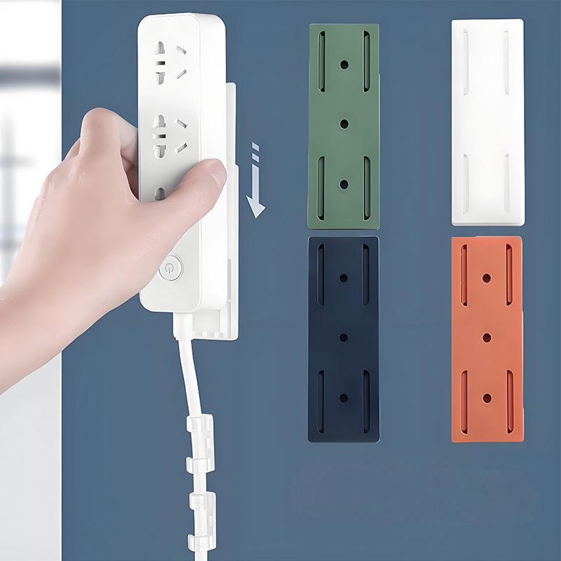 【Clearance Sale】Self Adhesive Wall-mounted Power Strip Holder/Punch Free Socket Panel Plug Fixer for Power Strip Holder Organizer