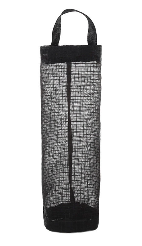 Kitchen Hanging Mesh Bag Organizer for Grocery and Garbage Bags - Space-Saving Storage with Durable Mesh