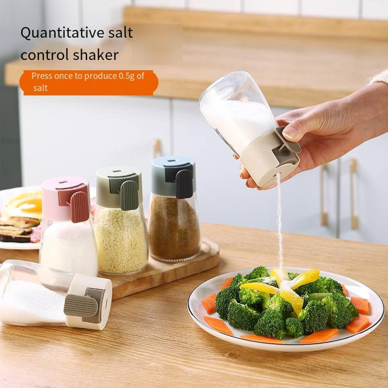 【Clearance Sale】Quantitative 100ml Control Salt Bottle Household Seasoning Bottle Tablet Type Tank Storage Tank Kitchen Supplies
