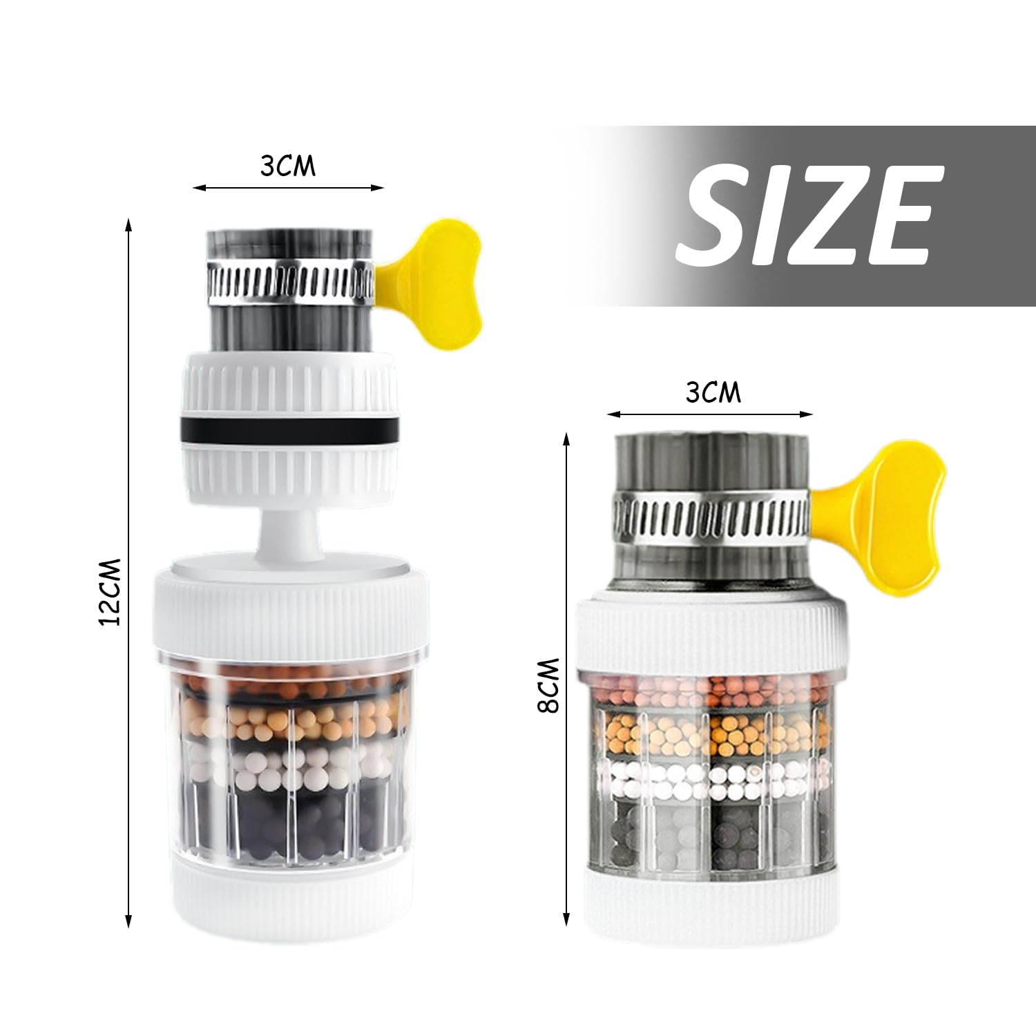 【Clearance Sale】Water Filter for Sink, Visible Filtering Effect 6-fold Filtration, 360° Rotating Faucet Water Filter,Kitchen Bathroom Universal Detachable for Cleaning and Reuse