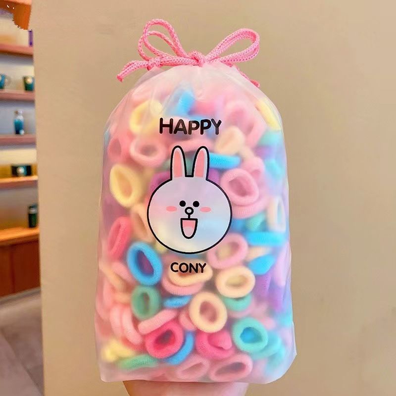 【Clearance Sale】500Pcs Hair Ties, Soft Cotton Toddler Hair Ties 2cm Multicolor Seamless Hair Bands Valentines Exchange for Kids