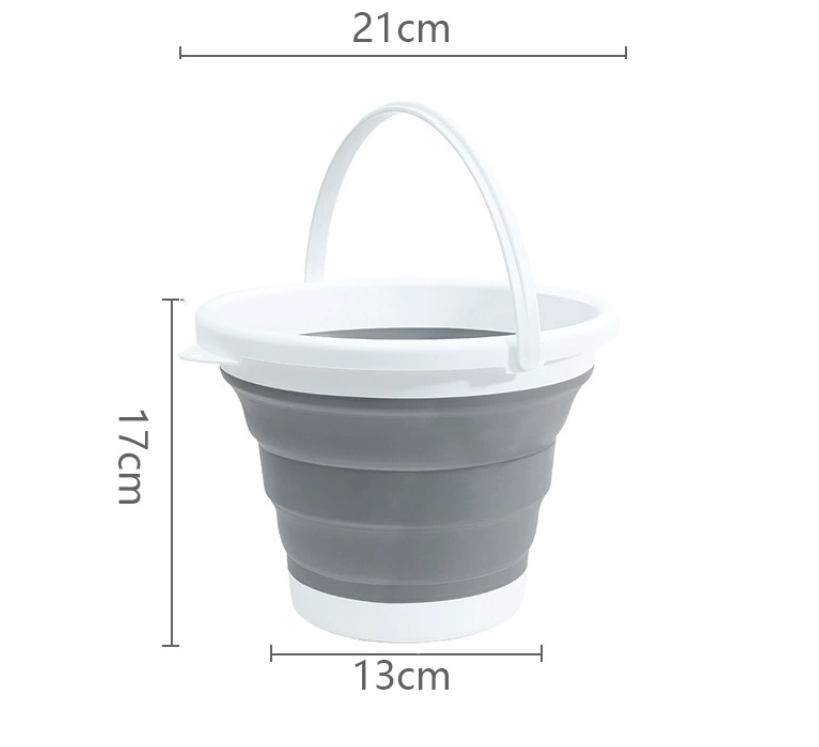 【Clearance Sale】Collapsible Mop Bucket and Ice Bucket-3L/5L/10L  Household Cleaning Silicone Dust Mops Bucket with no Wringer Set,Portable Bathroom Cleaning Supplies Bucket for Cleaning Caddy Spin Mop