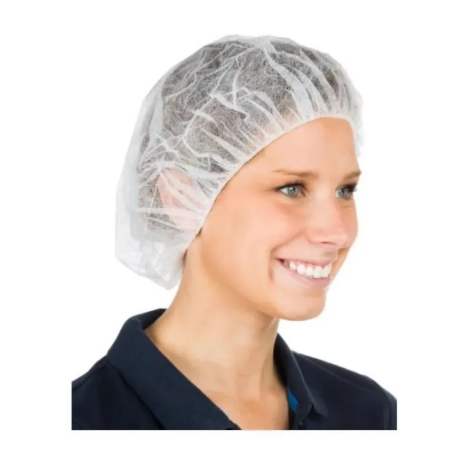 100 Pieces Disposable Bouffant Caps, 21inches Hair Net, Elastic Dust Cap for Food Service, Sleeping Head Cover