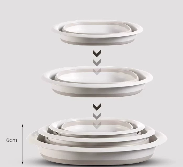 【Clearance Sale】3-piece folding washbasin set, foldable dishwasher basin, space-saving folding sink, suitable for apartments, camping, dishwashing, fruit and beverage container, hiking