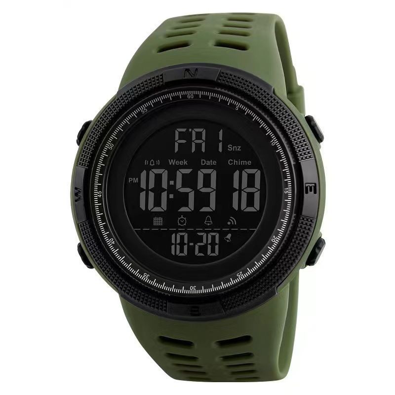 Mens Digital LED Sports Watch Military Multifunction 12H/24H Time Dual Time Alarm Countdown Back Light with Simple Design 164FT 50M Water Resistant Calendar Month Date Day Watch