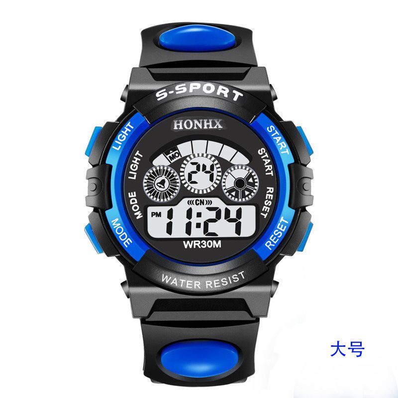Multifunctional Kids' Watch with 7 - Color Light, Waterproof, for Students, Men's Analog Digital Military Sport Wristwatch - LED Waterproof Luminous Watch for Everyday Use