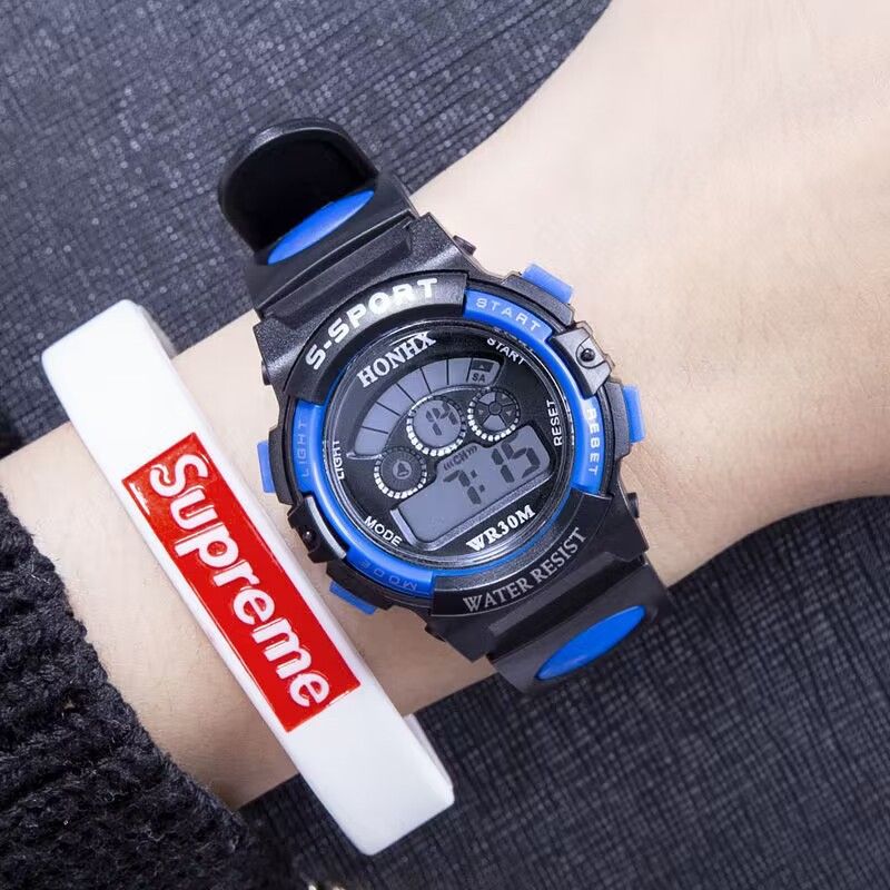 Multifunctional Kids' Watch with 7 - Color Light, Waterproof, for Students, Men's Analog Digital Military Sport Wristwatch - LED Waterproof Luminous Watch for Everyday Use