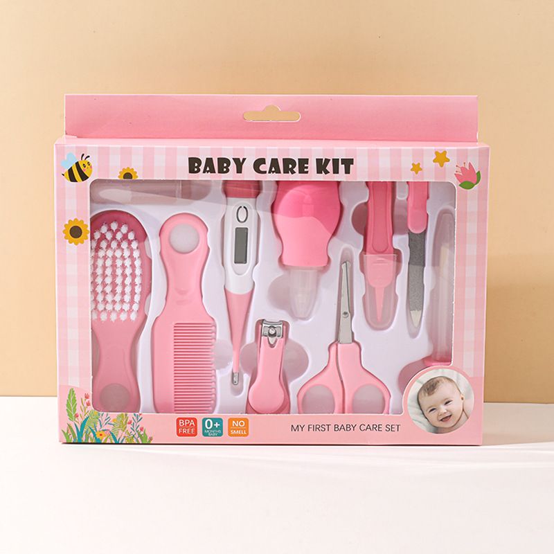 10 - piece Baby Care Set including Baby Nail Clippers, Thermometer, Toothbrush, Grooming Tools, Comb and Brush