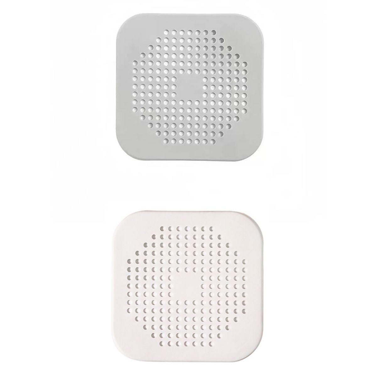 Square Drain Cover for Shower 5.7-inch TPR Drain Hair Catcher Flat Silicone Plug for Bathroom and Kitchen Filter Shower Drain Protection Flat Strainer Stopper with Suction Cups 1 Pack