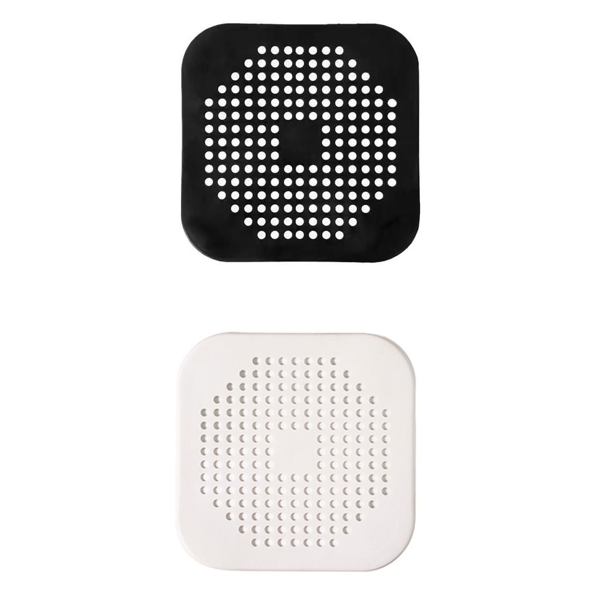 Square Drain Cover for Shower 5.7-inch TPR Drain Hair Catcher Flat Silicone Plug for Bathroom and Kitchen Filter Shower Drain Protection Flat Strainer Stopper with Suction Cups 1 Pack