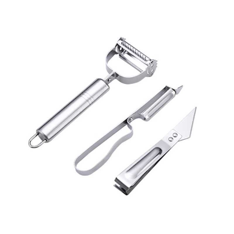 3Pcs Julienne Peeler Set, Stainless Steel Vegetable Peeler Julienne Slicer, Kitchen Vegetable Peeling Tool for Veggie Fruit Carrot