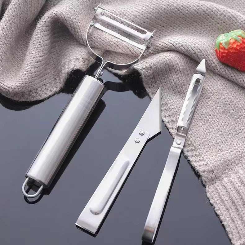 3Pcs Julienne Peeler Set, Stainless Steel Vegetable Peeler Julienne Slicer, Kitchen Vegetable Peeling Tool for Veggie Fruit Carrot