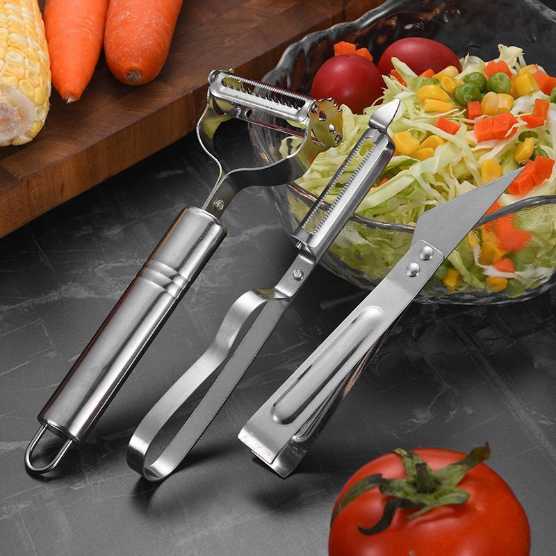3Pcs Julienne Peeler Set, Stainless Steel Vegetable Peeler Julienne Slicer, Kitchen Vegetable Peeling Tool for Veggie Fruit Carrot