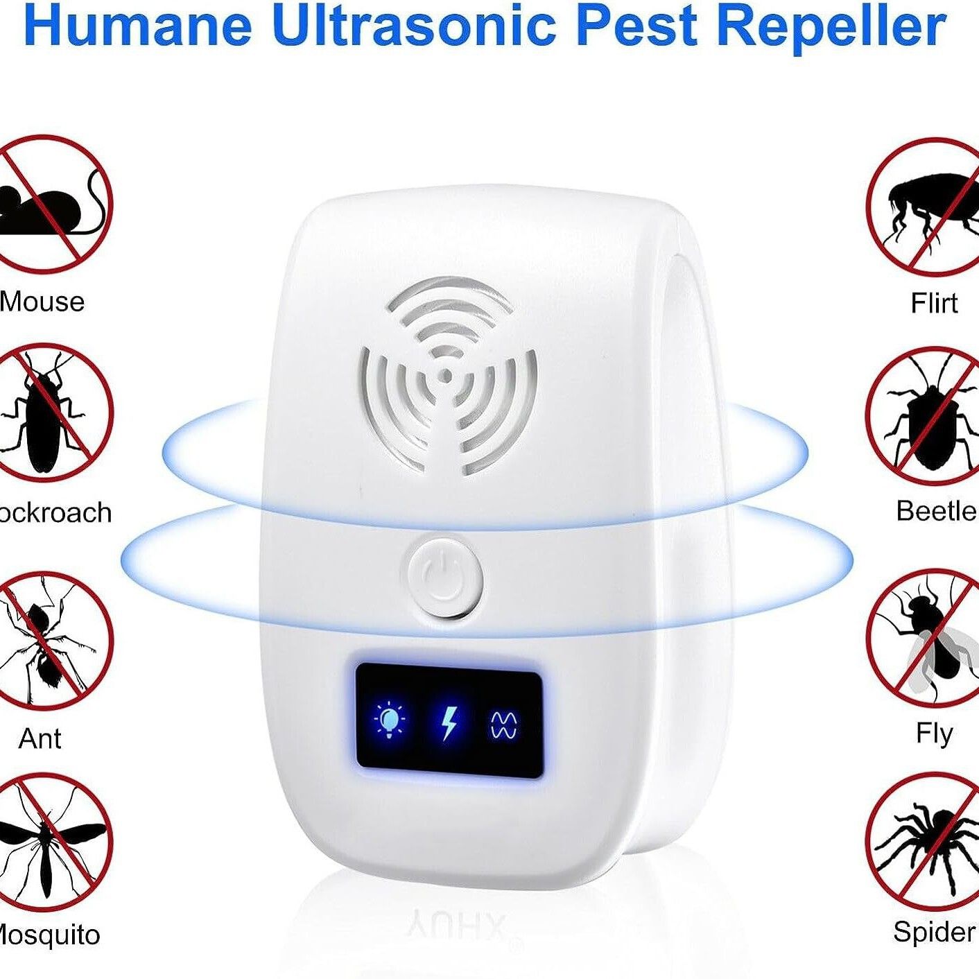 Ultrasonic Pest Repeller Plug in, 2025 Pest Control Ultrasonic Repellent, Electronic Repellant - Bug Repellent for Mosquito, Mice, Spider, Roach, Ant, Rat, Flea, Fly(1 Pack)